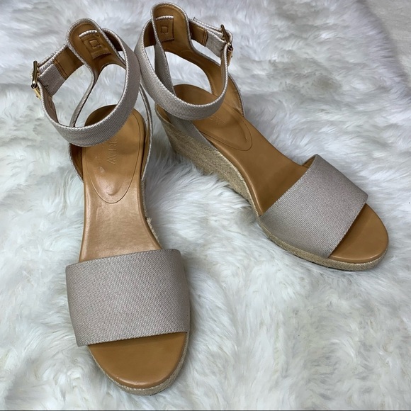 J. Crew Strappy Canvas Espadrille Wedges in Flax F2065 - Picture 2 of 13